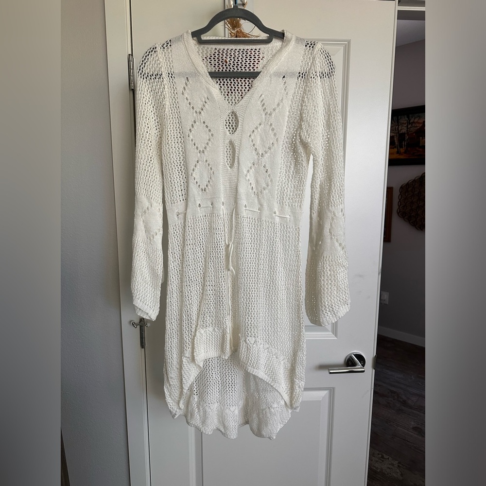 White Crochet Cover Up